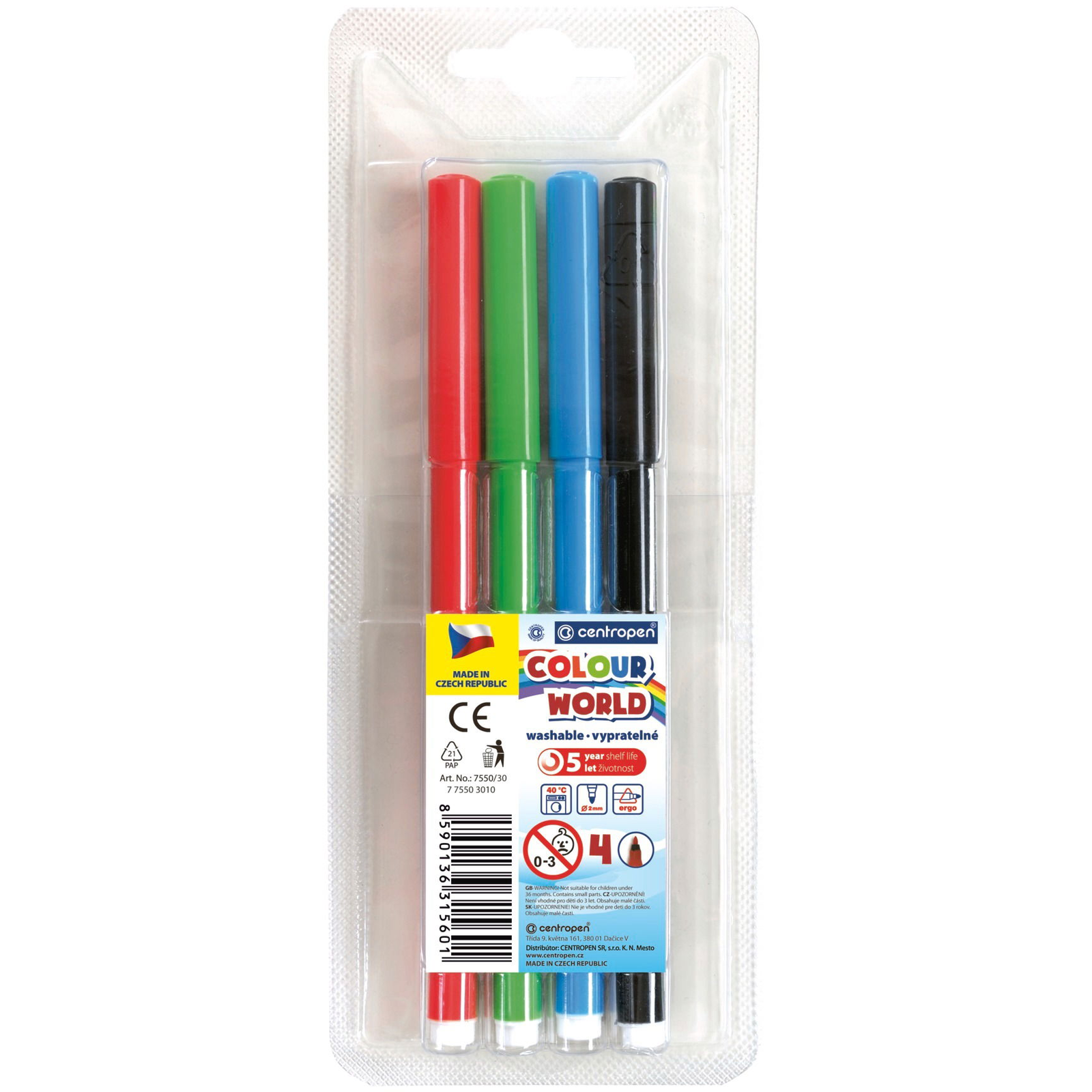 Centropen RED 7550 Marker, 4 db (8595013631560)