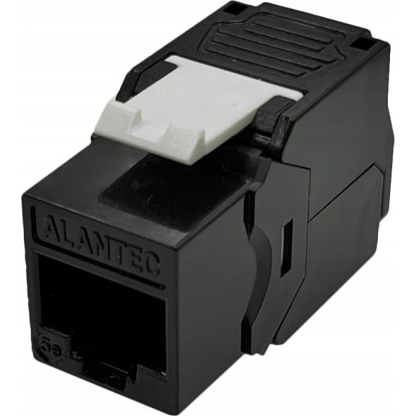 Adapter AV Alantec Moduł keystone RJ45 beznarzędziowy UTP kat.5e, SLIM, kolor czarny ALANTEC