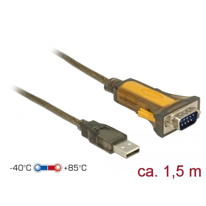 Delock USB-A dugó > 1 xsoros RS-232 DB9 adapter (65840) (DL65840)