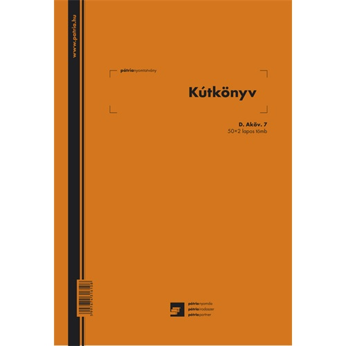 Pátria Kútkönyv 50x2 lapos tömb A/4 álló