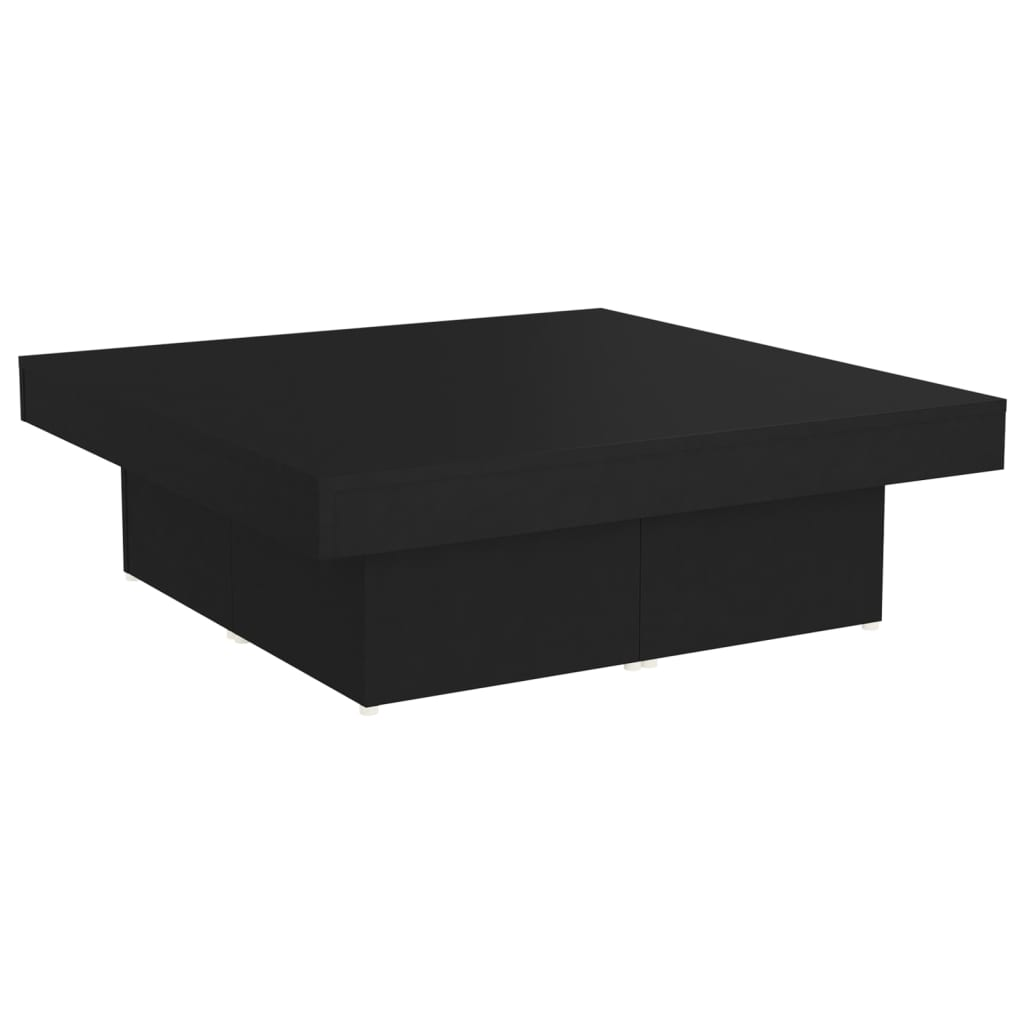 fekete forgácslap dohányzóasztal 90 x 90 x 28 cm (806913)
