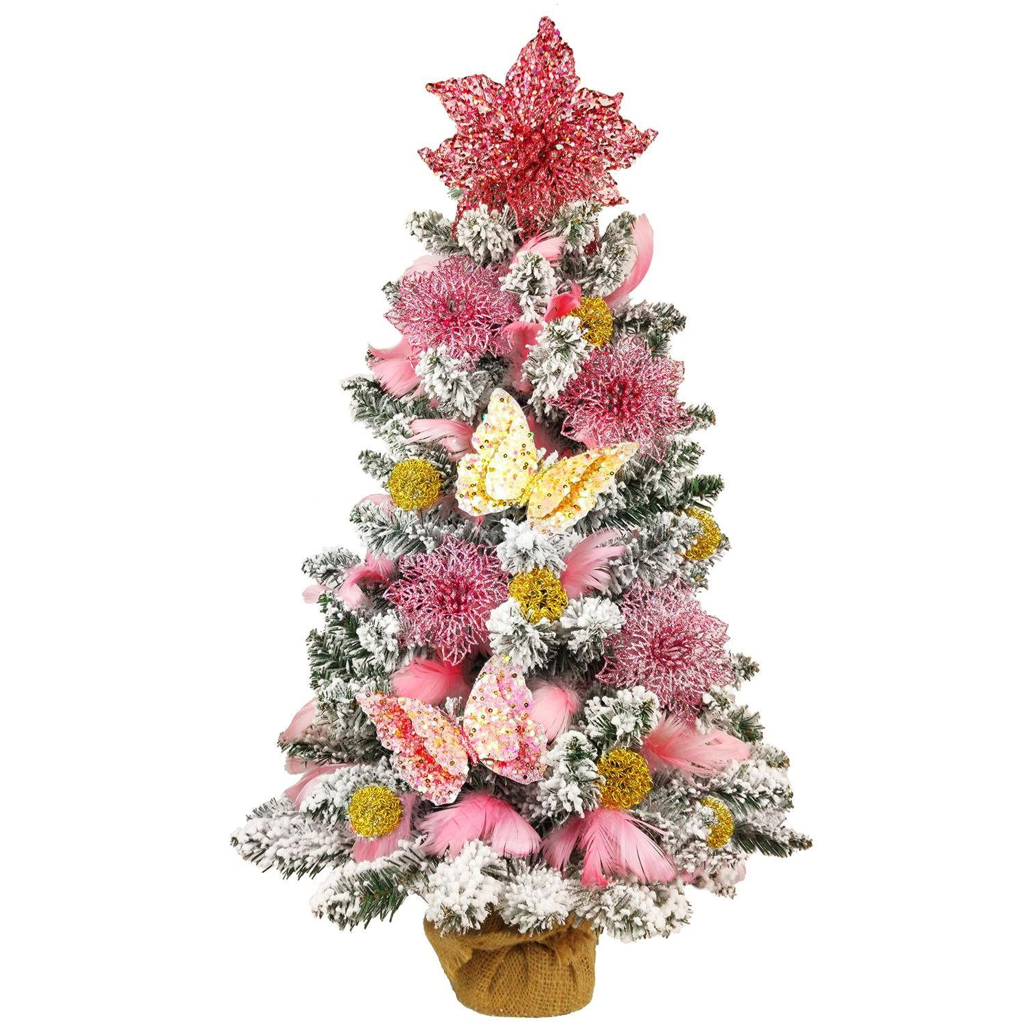 LAALU LED fényekkel díszített karácsonyfa - Cukorka - 45 db dísz, 60 cm (LAU-2223-OZM-60V)