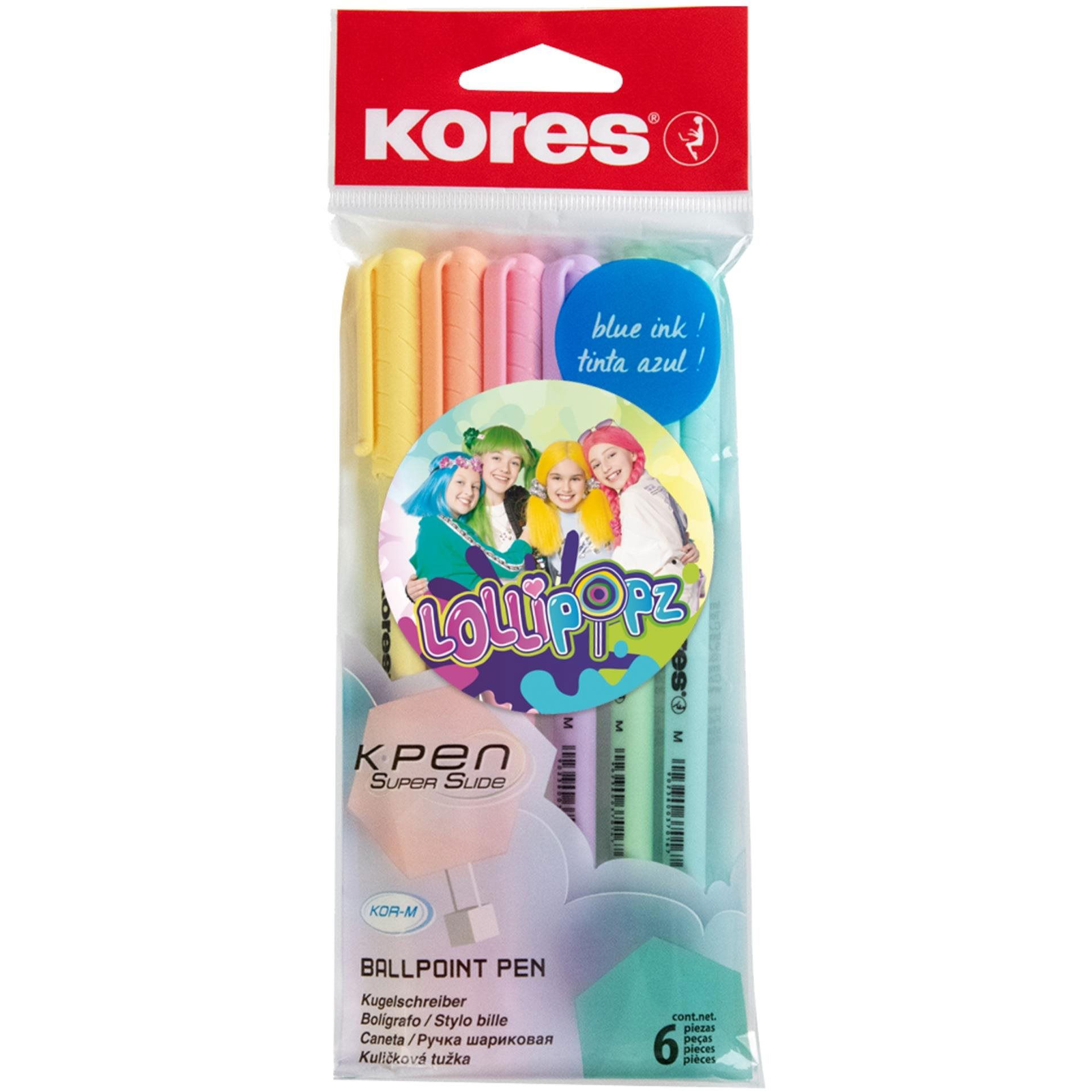 Kores K0 Pen Pastel LOLLIPOPZ, M-1 mm, 6 db (37068)