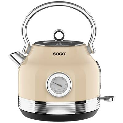 SOGO Human Technology Vízforraló Zsinór nélküli, Túlhevülés elleni védelem, Cool-touch ház Bézs, Fémes (KET-SS-7765) (KET-SS-7765)