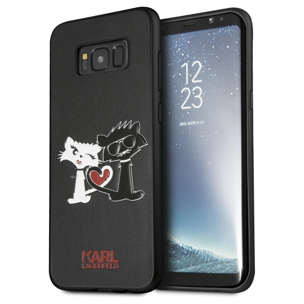 Karl Lagerfeld KLHCS8LCL1BK S8 Plus G955 készülékhez kemény tok Choupette in love fekete