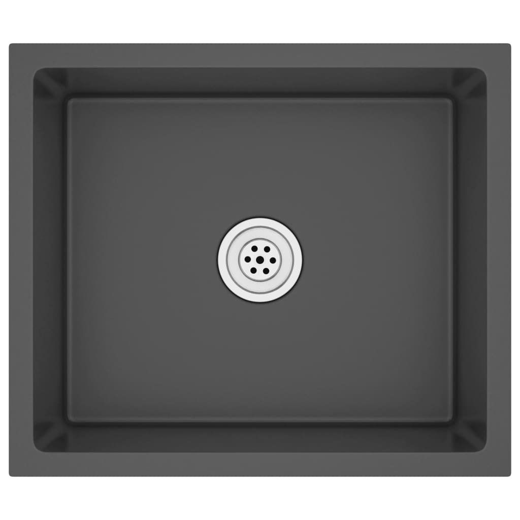 fekete kézzel készült rozsdamentes acél mosogató (51503)