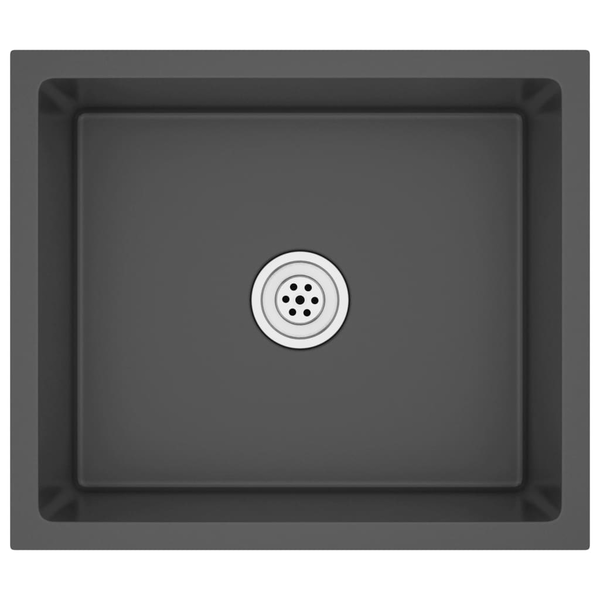 fekete kézzel készült rozsdamentes acél mosogató