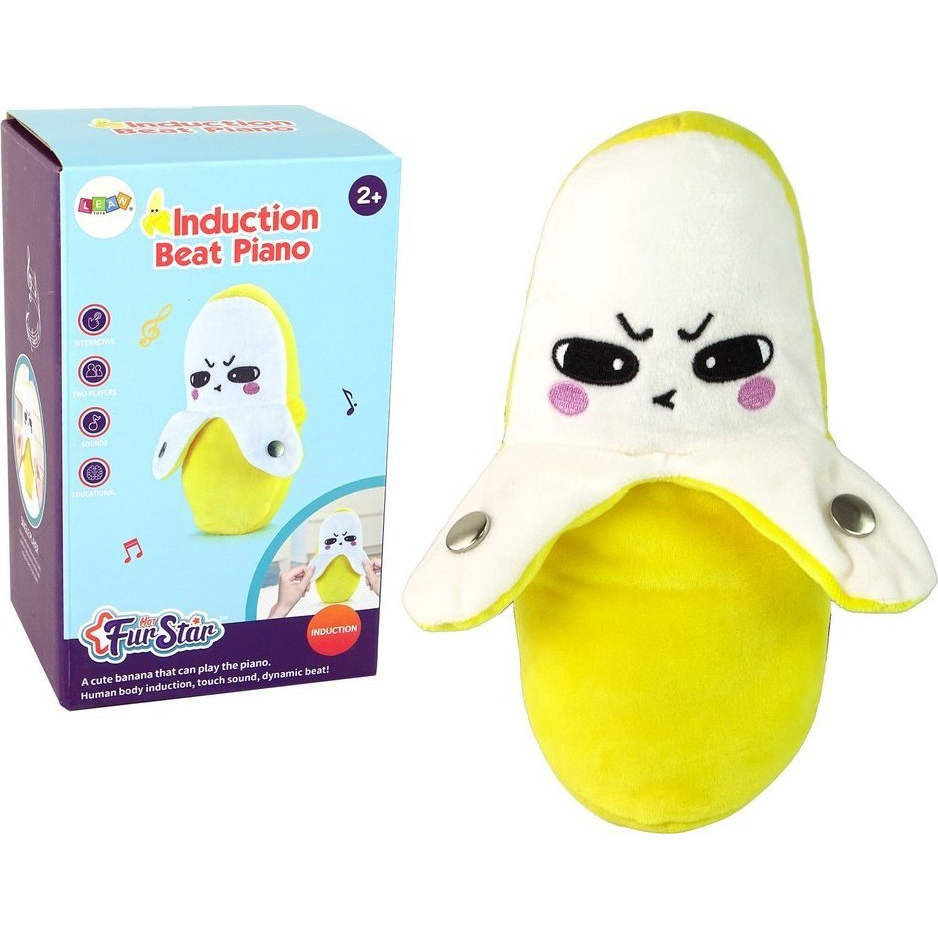 Interaktív Plüss Zenélő Banán - 22 cm, Sárga (15361)
