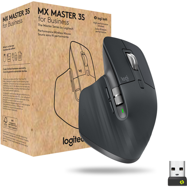 Logitech MX Master 3s for Business myš Pro praváky RF bezdrátové + Bluetooth Laser 8000 DPI