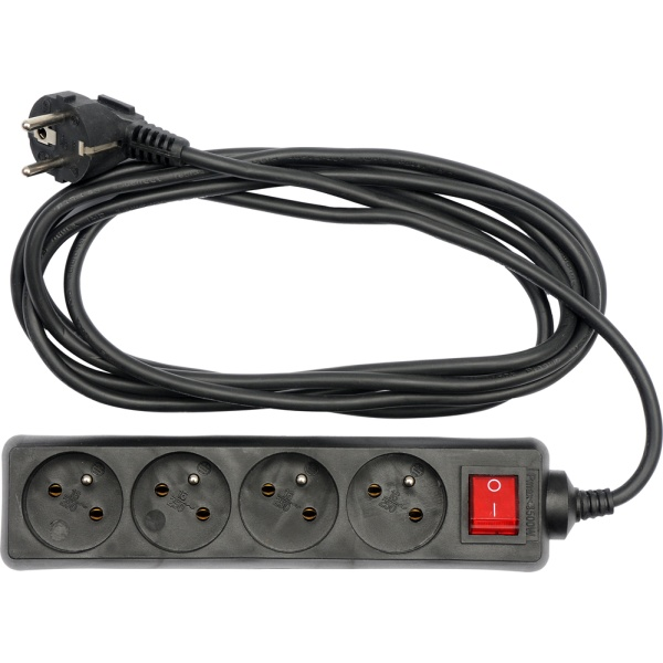 VOREL hosszabbító kábel, 4 aljzat, kapcsolós, 1,5 m (72630)