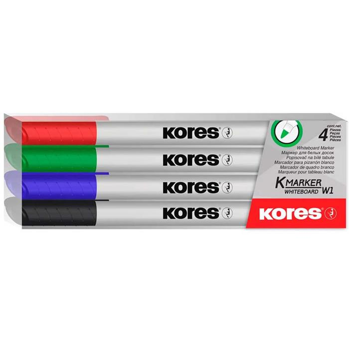 Kores K-Marker 1-3mm kúpus Tábla- és flipchart marker készlet - Vegyes színek (4 db / csomag) (22840)