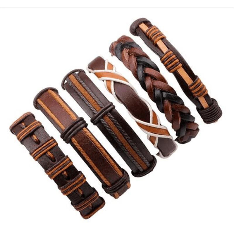 Predator Q1 bőr karkötő - 6 darabos készlet - H2362 (3557)