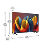 Hisense 55E7NQ televízor 139,7 cm (55") 4K Ultra HD Smart TV Wi-Fi Čierna 330 cd/m²