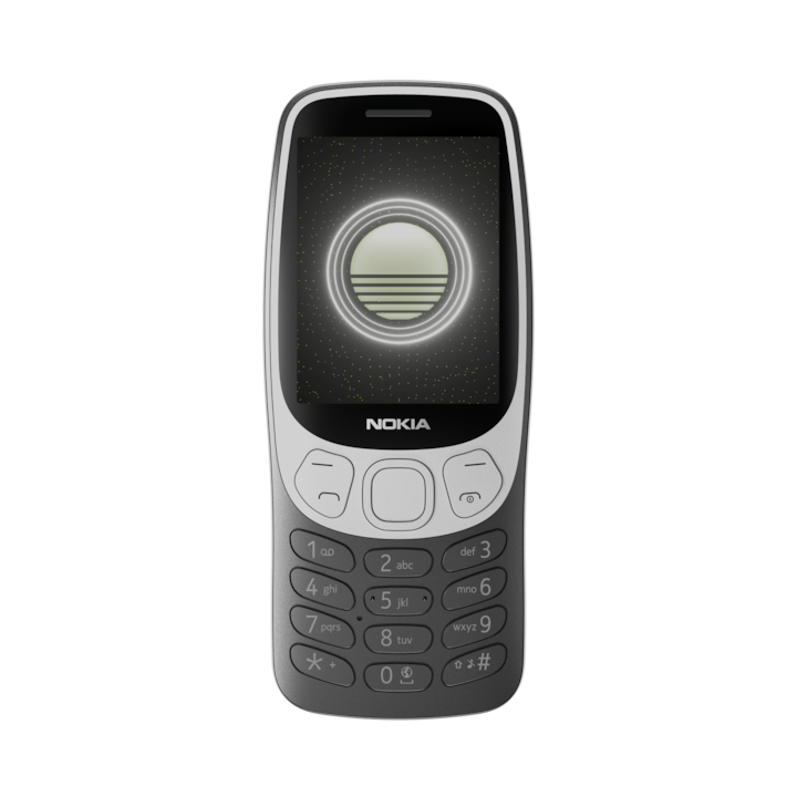 Nokia 3210 4G mobiltelefon, DS, Fekete (3210 4G DS, BLACK DOMINO)