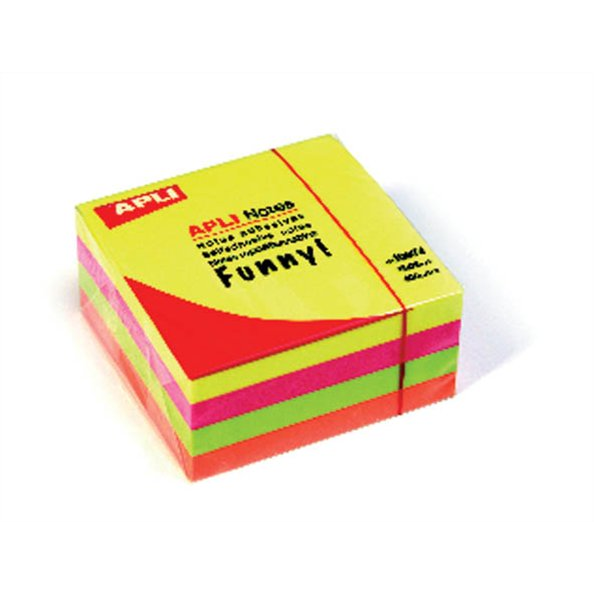 Apli 75x75mm öntapadó jegyzettömb (400db) - Vegyes színek (10974)