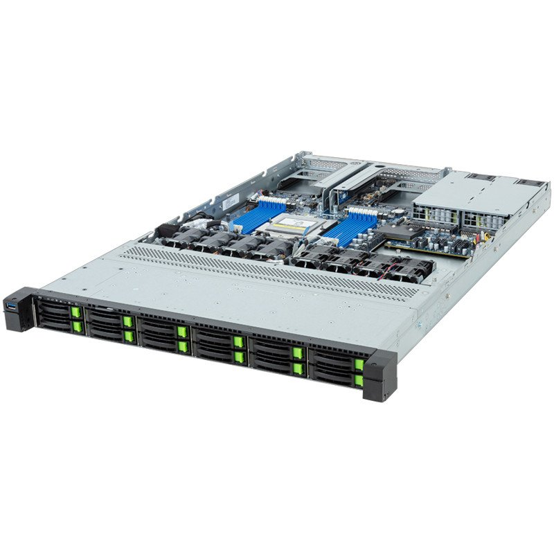 GIGABYTE R163-Z35-AAH1 rev 3.x AMD SoC Socket SP5 Rack (1U) Čierna, Oceľ