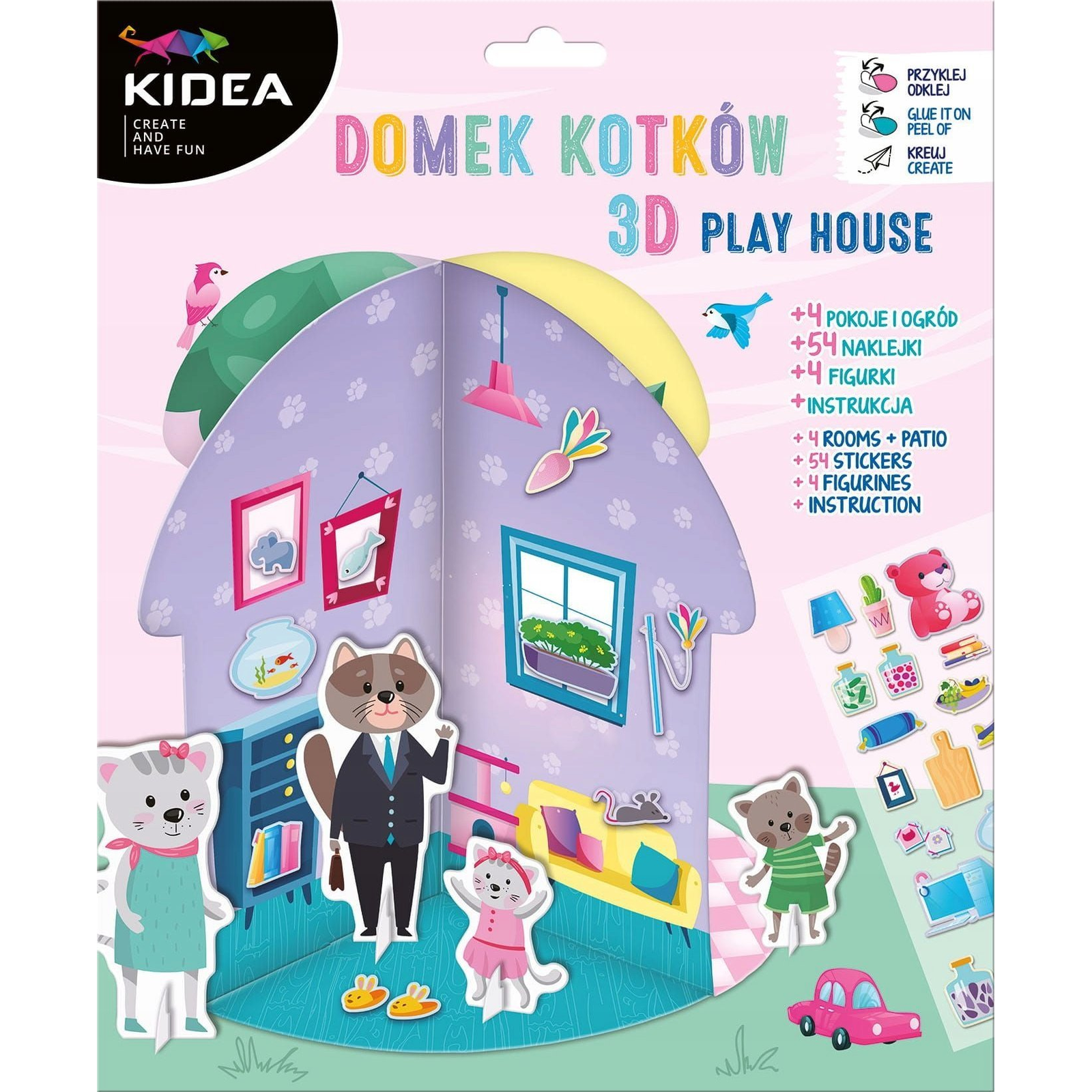 Kidea Kreatív 3D-s Házikó - Cicák (KDODKKA) (KDODKKA)