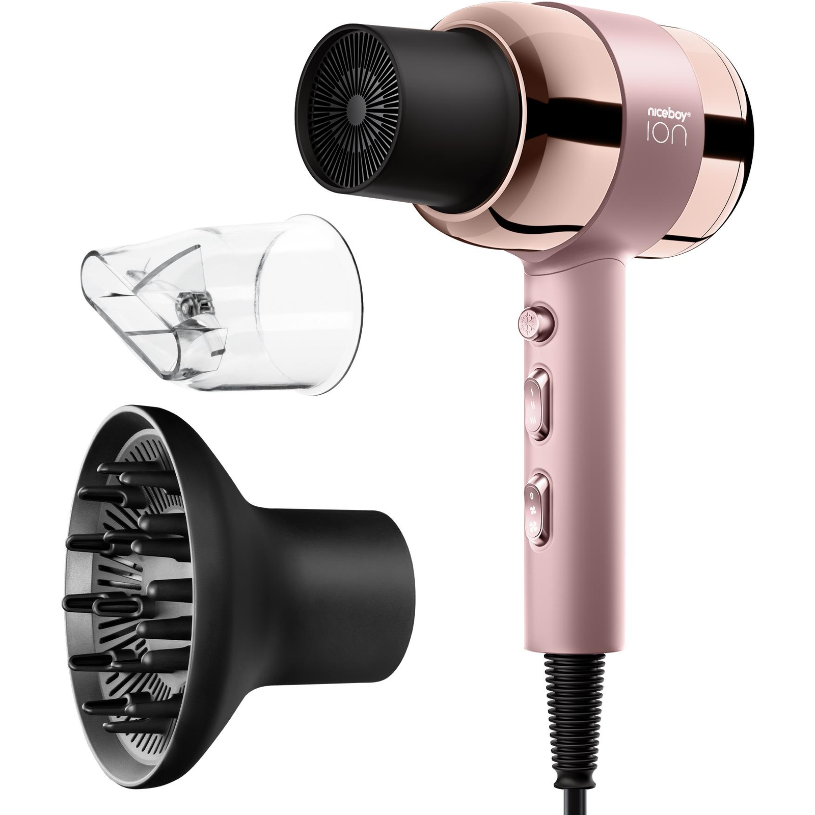 Niceboy ION AirSonic PRO Hajszárító 2200W Pink (airsonic-pro-pink)