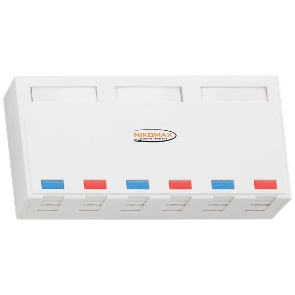 Nikomax falon kívüli doboz, 6 portos (NMC-MB6P-ST-WT) (NMC-MB6P-ST-WT)