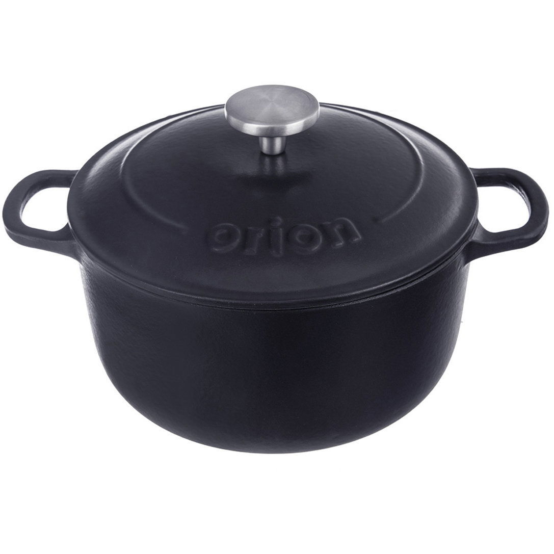 Orion Öntöttvas fazék fedővel, zománcozott, 5,2 l (113348)