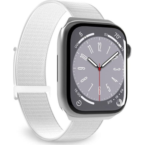 ND38_PUSPORTAW40WHI PURO Nylon Sport - Каишка за Apple Watch 38/40/41 mm (бяла)