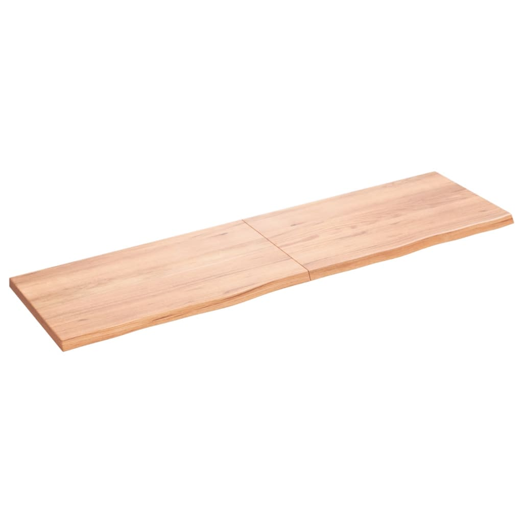 világosbarna kezelt tömör tölgyfa fali polc 180 x 50 x (2-4) cm (363720)