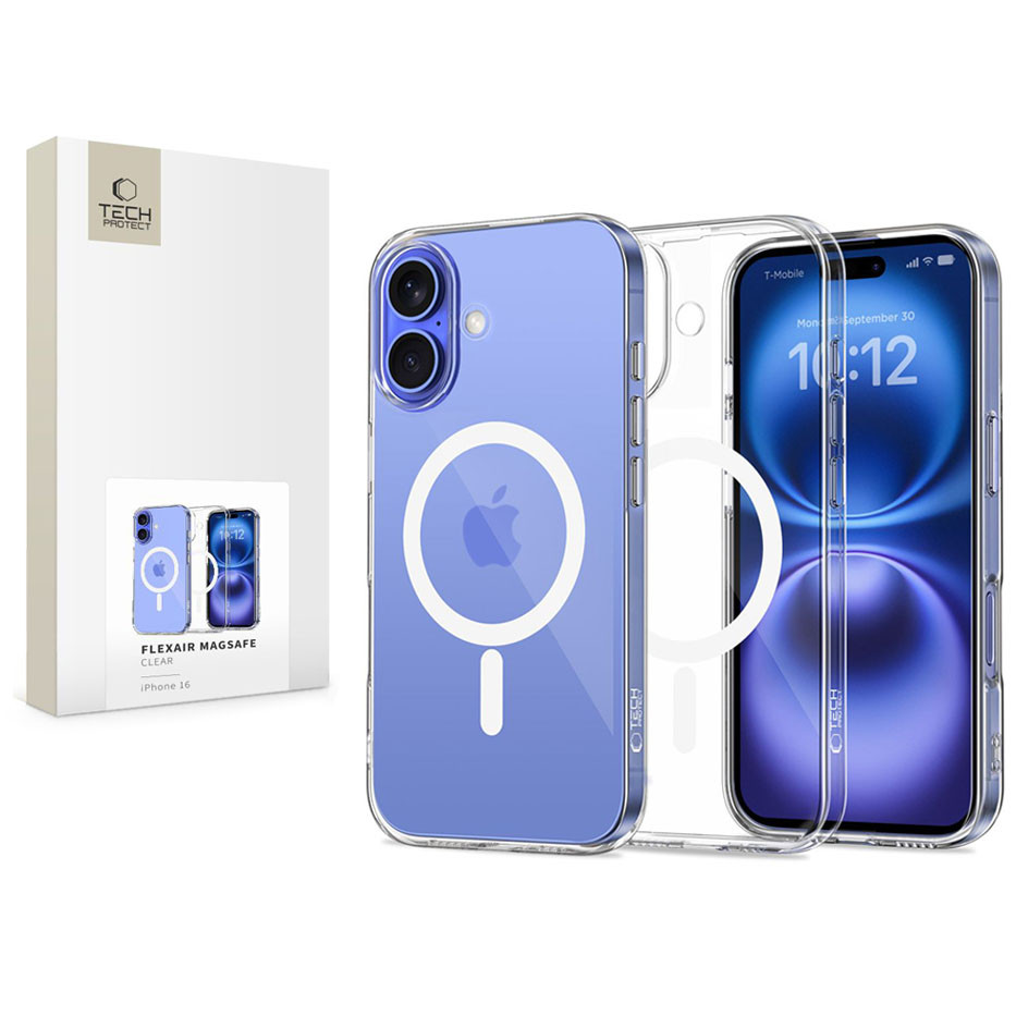 Tech-Protect FlexAir MagSafe szilikon tok - Apple iPhone 16 - átlátszó (TP371822)