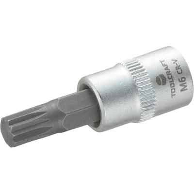 Dugókulcs betét 6,3 mm (1/2), sokfogú bittel 6mm, hossz: 37 mm, TOOLCRAFT (816075)