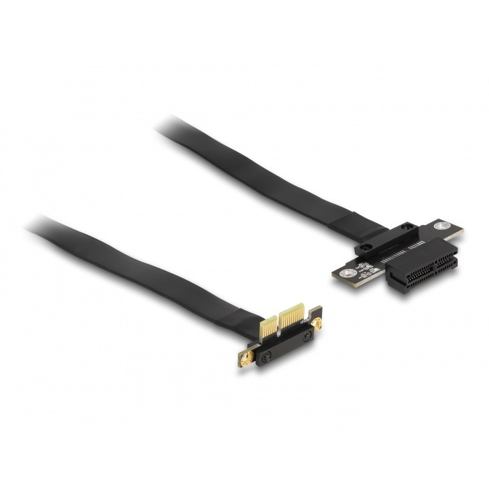 Delock PCI Expressz riser kártya x1 apa 90 -os szögben - x1 szlot kábellel 60 cm hosszú (88024) (88024)