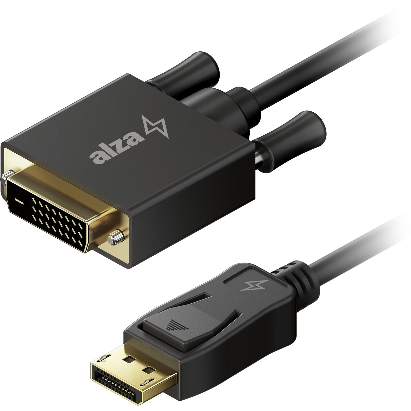 AlzaPower Core DisplayPort to DVI-D FullHD 1m - fekete (APW-CBDPDVI010B)