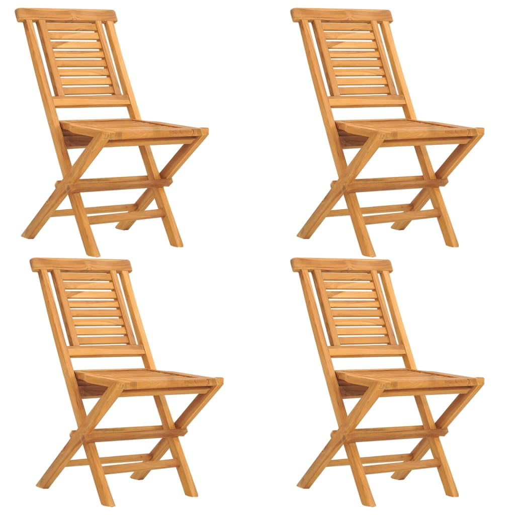 4 db tömör tíkfa összecsukható kerti szék 47 x 63 x 90 cm (3155046)