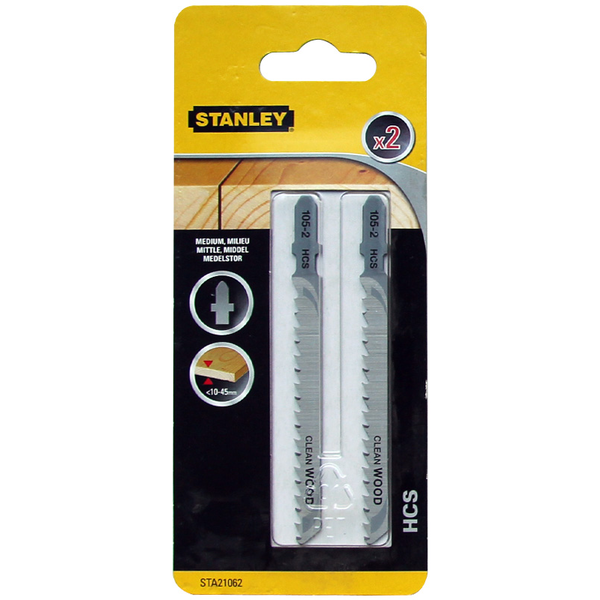 Fűrészlapok fához, 2 db, dekopírfűrészhez, HCS STANLEY