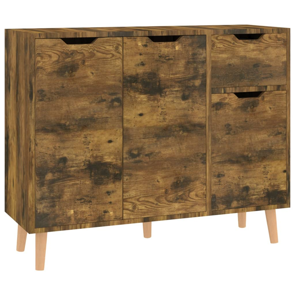 füstös tölgyszínű forgácslap tálalószekrény 90 x 30 x 72 cm (326821)