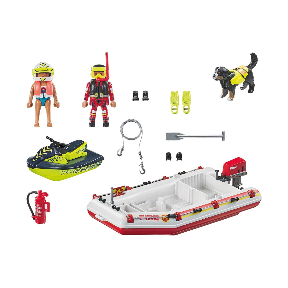 Playmobil Action Heroes Tűzoltócsónak aqua scooterrel (71464) (Playmobil71464)