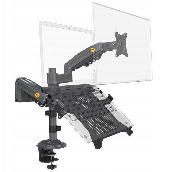 North Bayou H180FP 17"-27" TV / Monitor asztali tartó kar laptop állvánnyal - Fekete