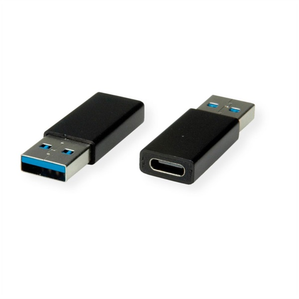 Value USB-A 3.2 apa - USB-C anya Átalakító Adapter - Fekete