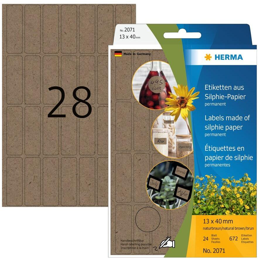 Herma 13x40 mm Címke tintasugaras és lézer nyomtatóhoz (672 címke / csomag) (2071)