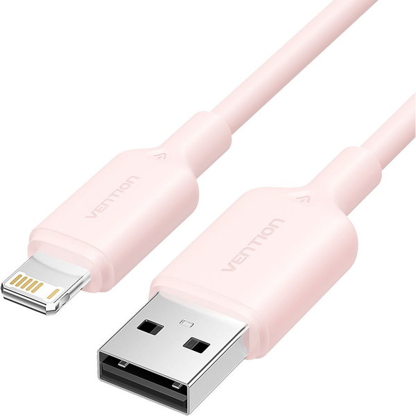 Vention USB 2.0 Type-A Male to Lightning Male 2.4A Cable 2M Pink PVC Type
