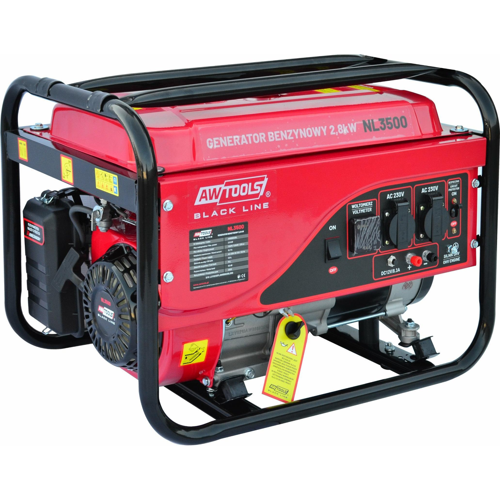 AWTOOLS Benzingenerátor 2,8kW 230V BLACK LINE (AW85602BL)