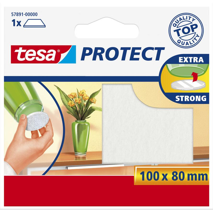 Tesa Protect Filzgleiter rechteckig 100 x 80mm weiß (57891-00000-01) (57891-00000-01)