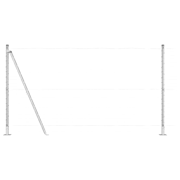Stâlpi de gard cu plăci de bază 26 buc Ø32mm 68,5cm Oțel galvanizat