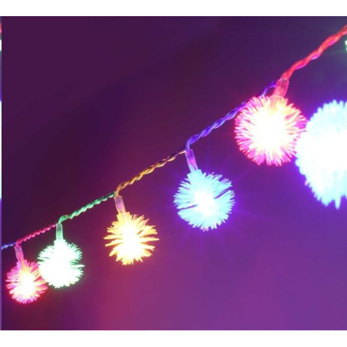 IRIS Zúzmara alakú 3cm/5m/több színű/50db LED-es/3xAA elemes fénydekoráció (314-09) (314-09)