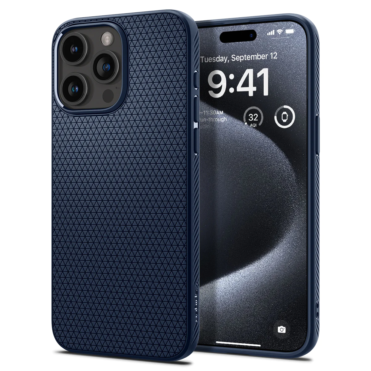 Spigen Liquid Air Apple iPhone 15 Pro Tok - Tengerészkék (ACS06705)