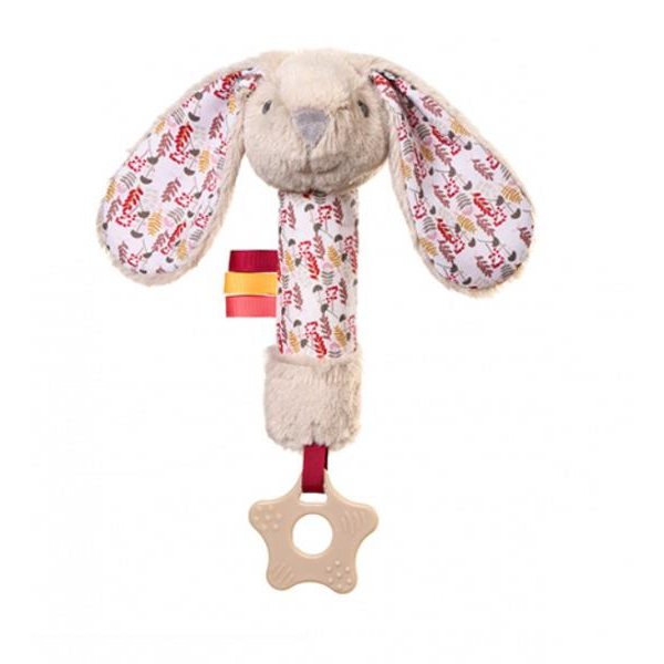 BabyOno Rabbit Milly plüssjáték sípolóval és rágókával, krémszínű (5901435414644)