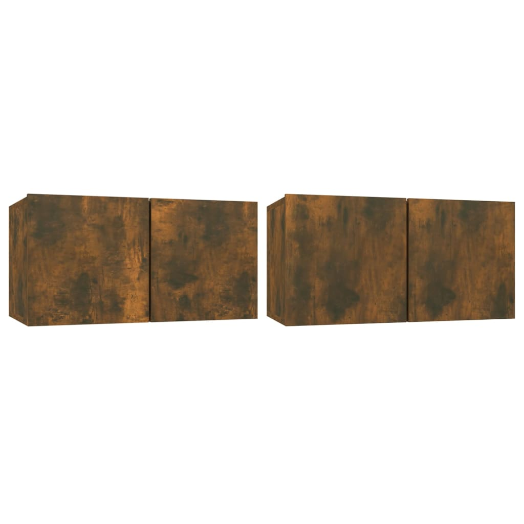 2 db füstös tölgy színű függő TV-szekrény 60 x 30 x 30 cm (815868)