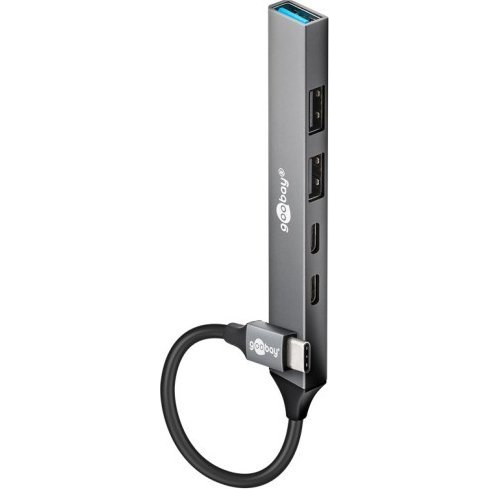Goobay 74460 USB-C HUB 4-port - Szürke