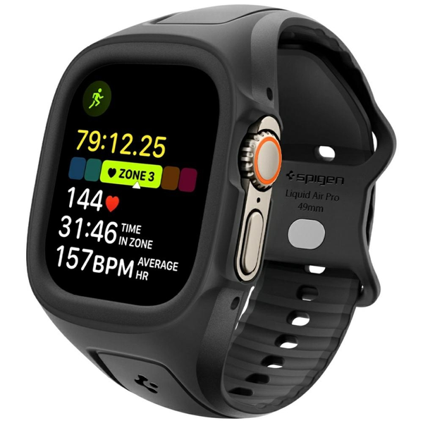 Spigen Liquid Air Strap with Case for Apple Watch Ultra 1/2/3 49mm Black