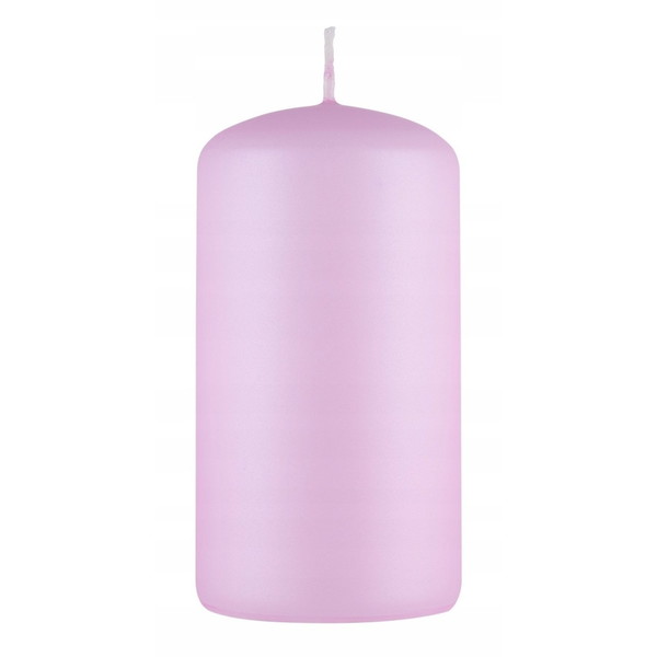 Świeca słupek DONAU HOME Standard Lakier, 60x115mm, różowy perła mat