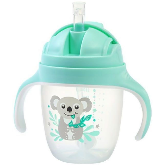 BabyOno tanulópohár szívószállal 240 ml - menta (5901435415023)
