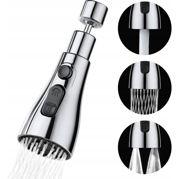 Perlator dvofunkcijski za pipo NOVEEN XL1076 Silver